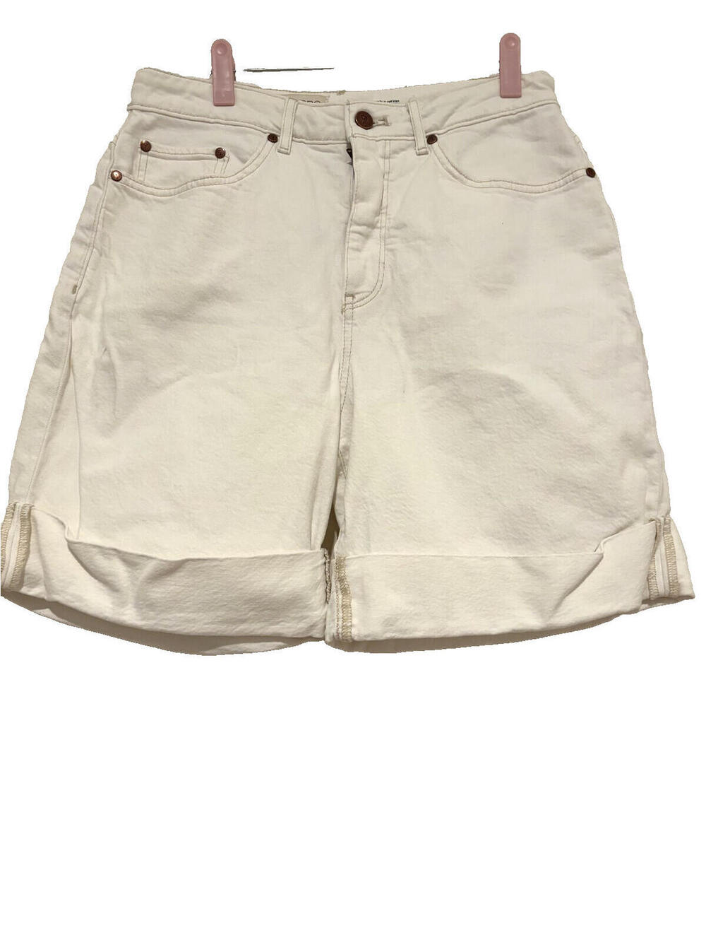 Anthropologie Pilcro sz 28 white jean shorts pockets DD